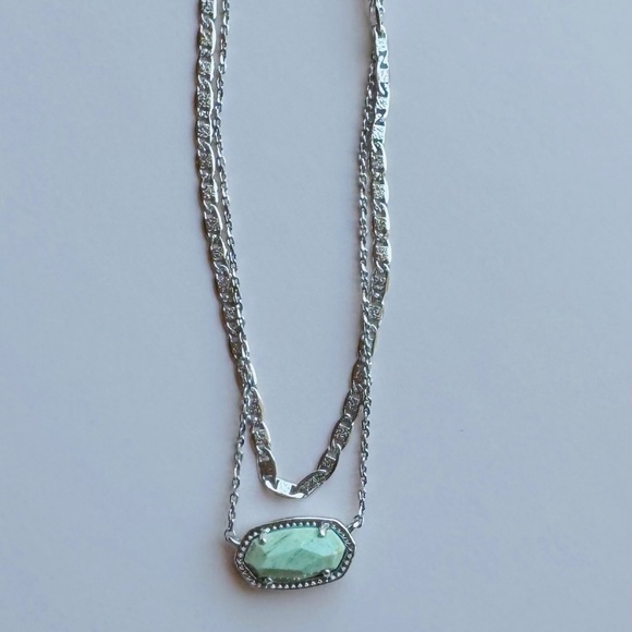 Kendra Scott double chain pendant necklace silver tone - Picture 2 of 6